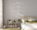 Dance, Love, Sing, Live Quotes Wall Decal Motivational Vinyl Art Stickers